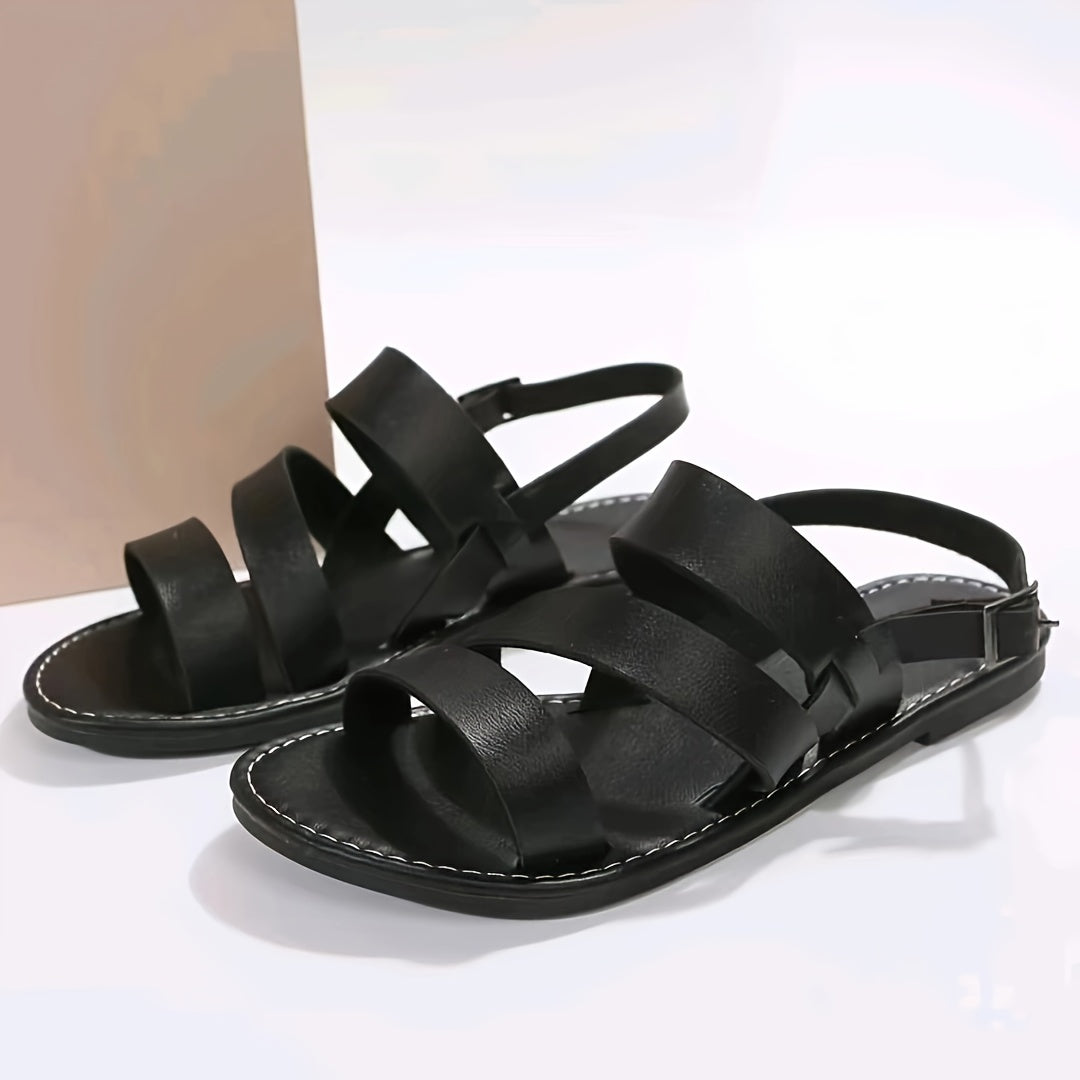 Livia™ | Paskowe Sandały Płaskie