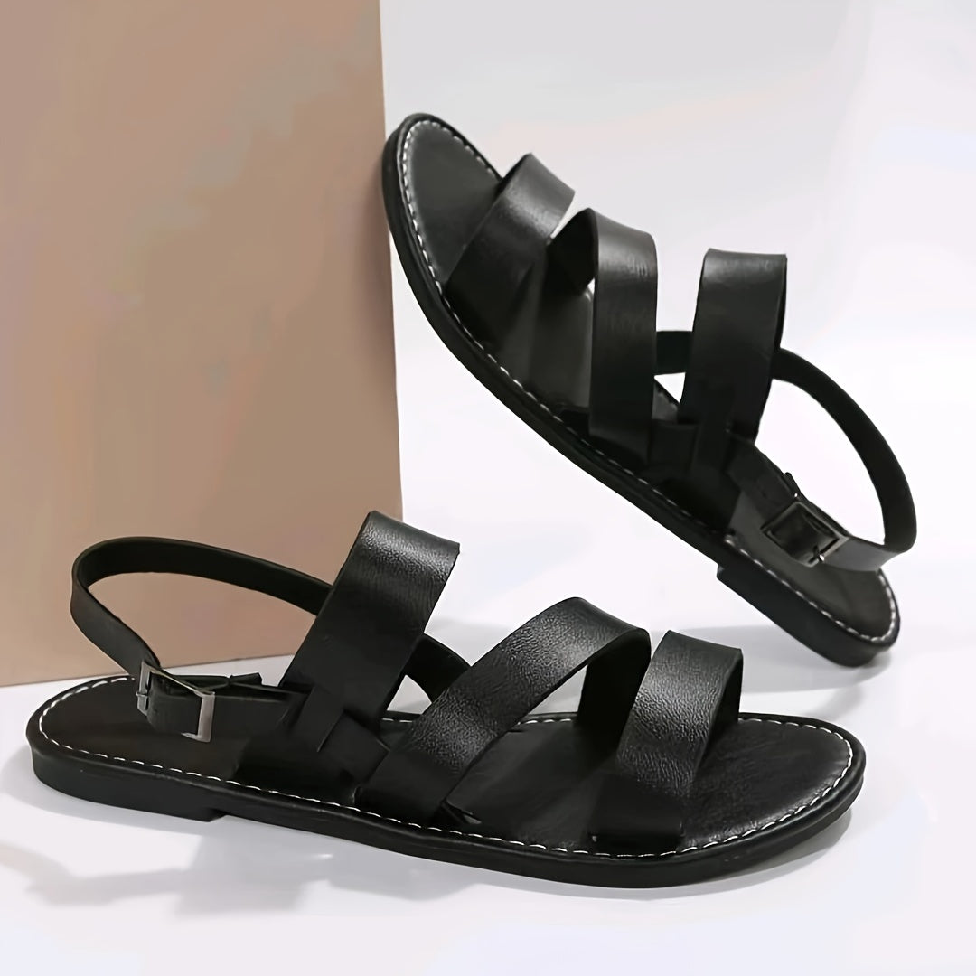Livia™ | Paskowe Sandały Płaskie