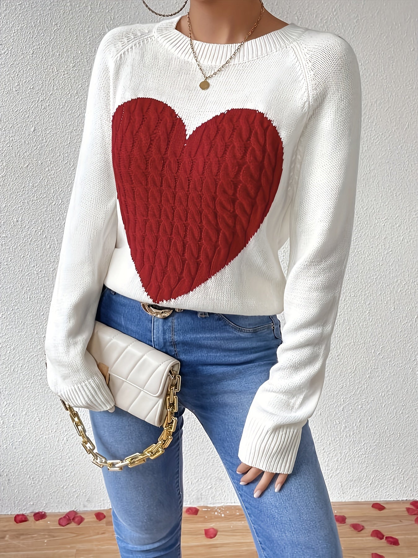 Amara™ | Heart Knit Pullover