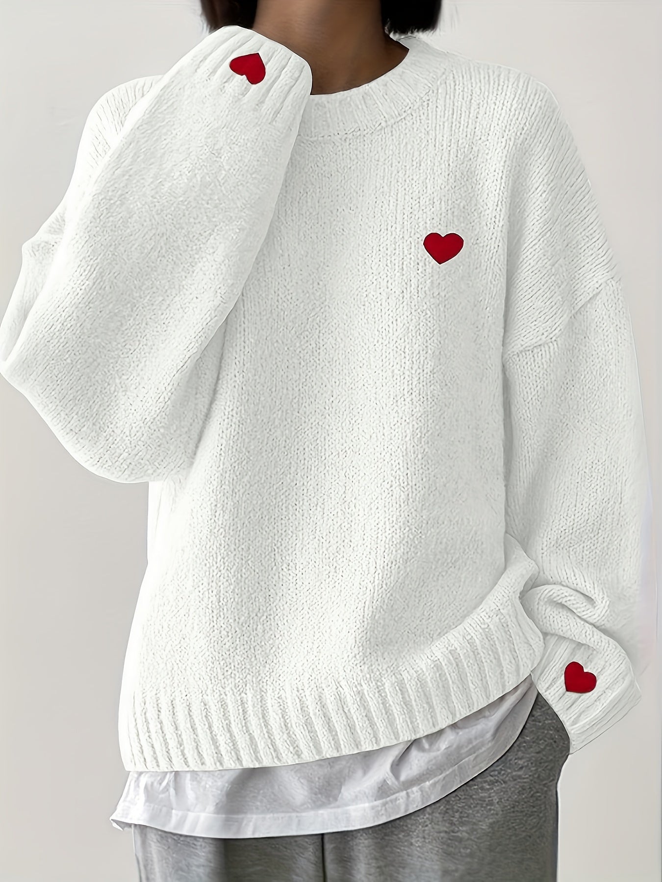 Clara™ | Heart Drop Shoulder Jumper