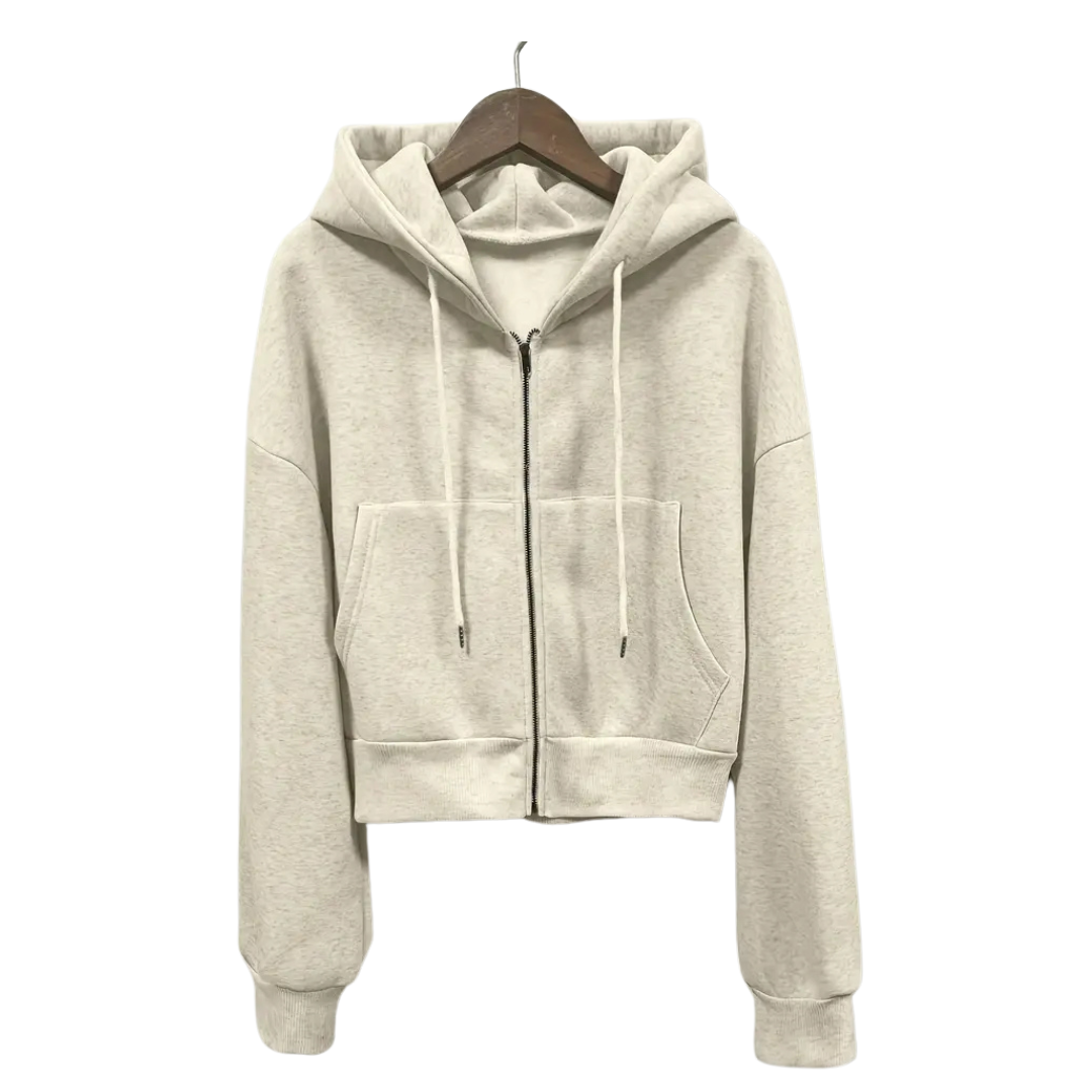 Amelia™ | Fleece-Lined Cropped Hoodie