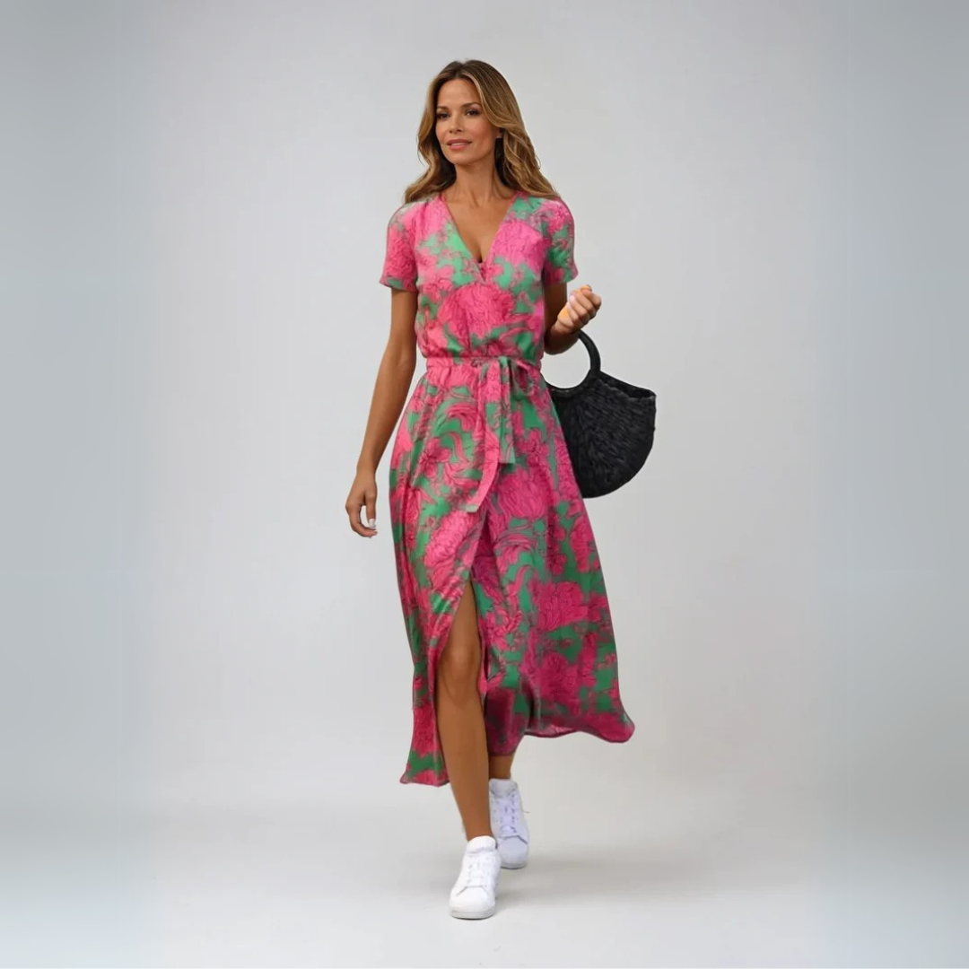 Danuta – Elegancka sukienka z dekoltem w serek