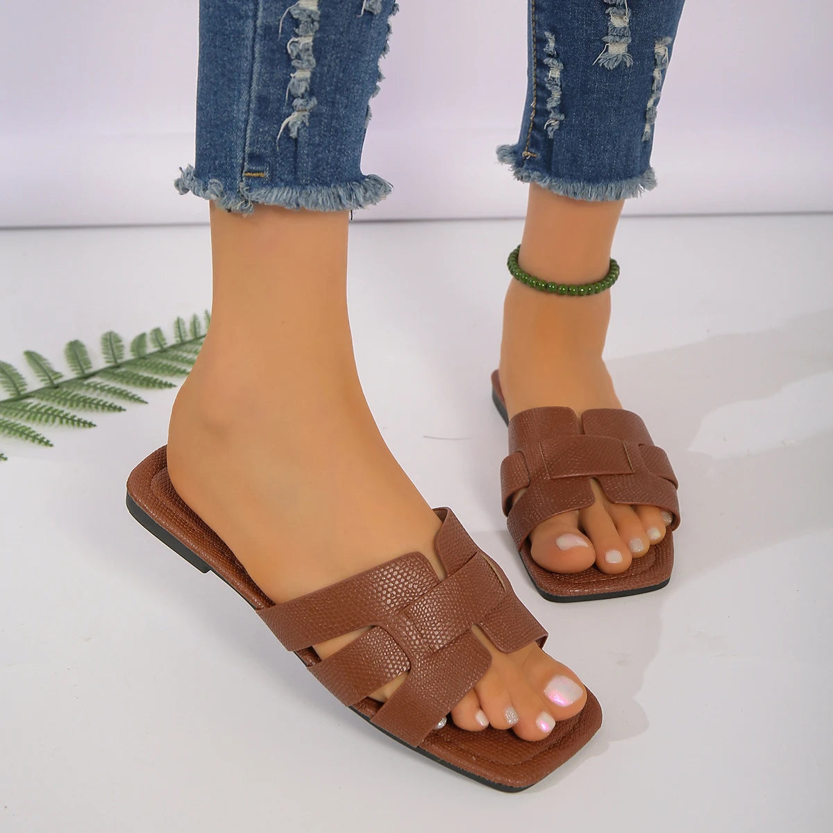 Livia™ | Wsuwane Sandały Skórzane