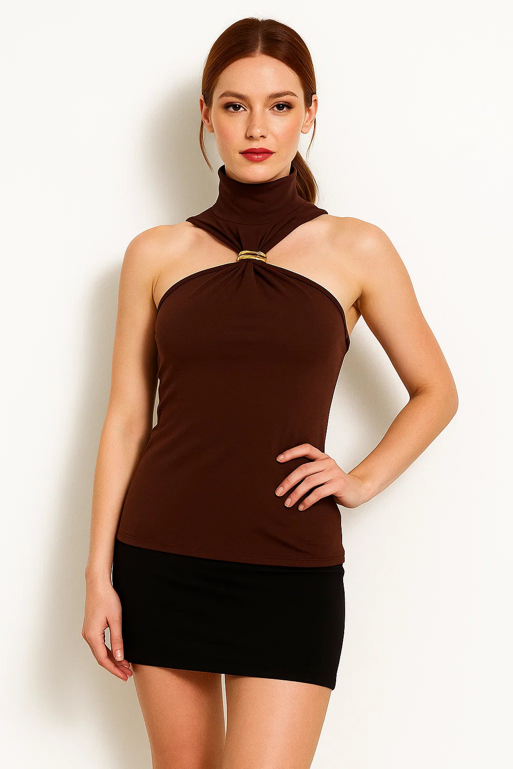 Livia™ | Bluzka Halter z Ozdobą