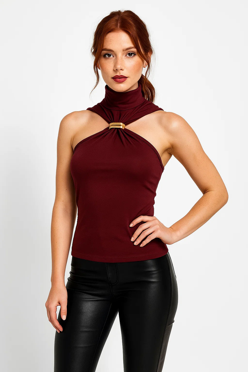 Livia™ | Bluzka Halter z Ozdobą