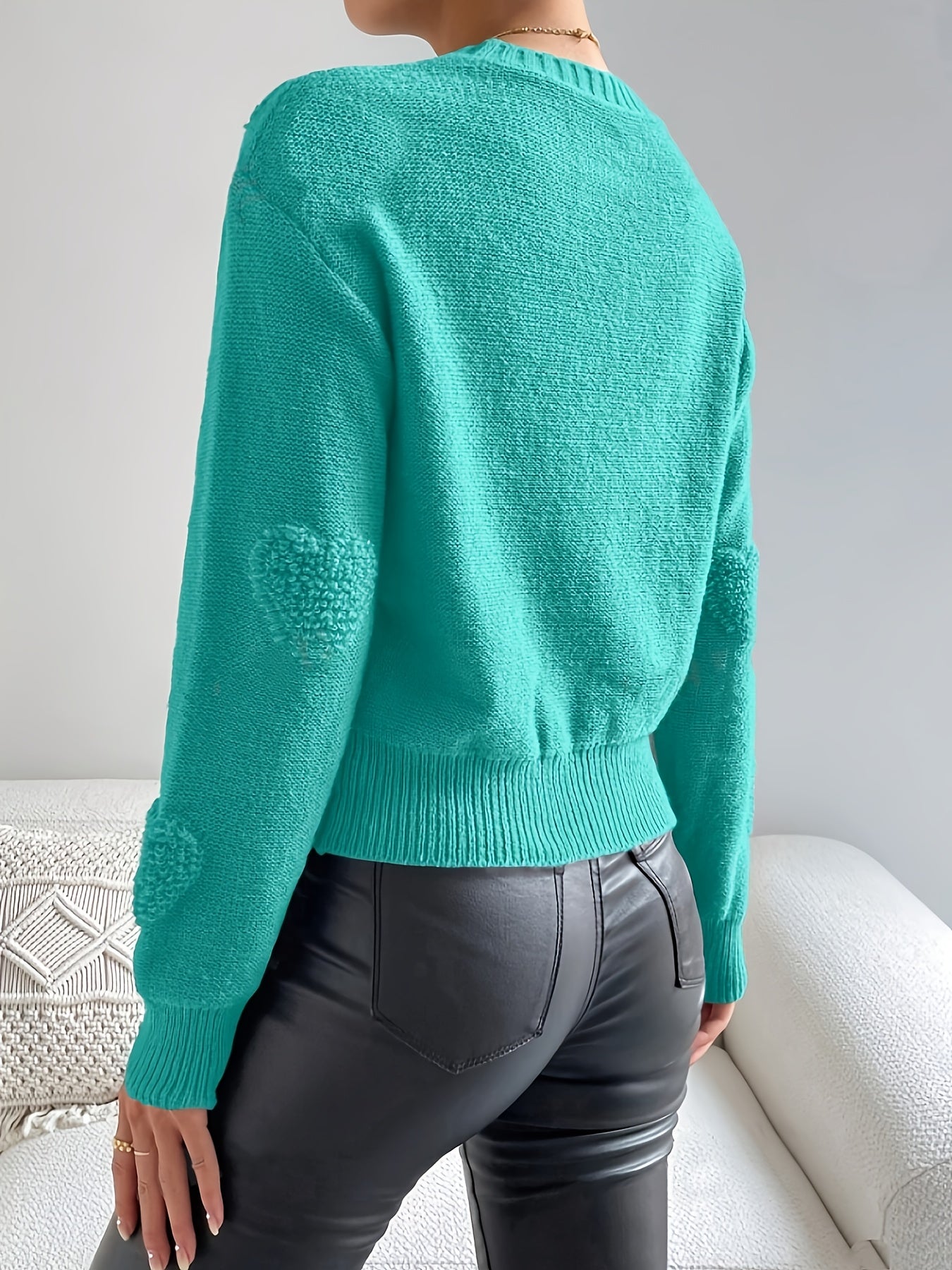 Celeste™ | Heart Knit Crew Jumper